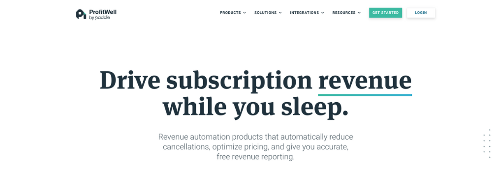 SaaS marketing agency website homepage for ProfitWell