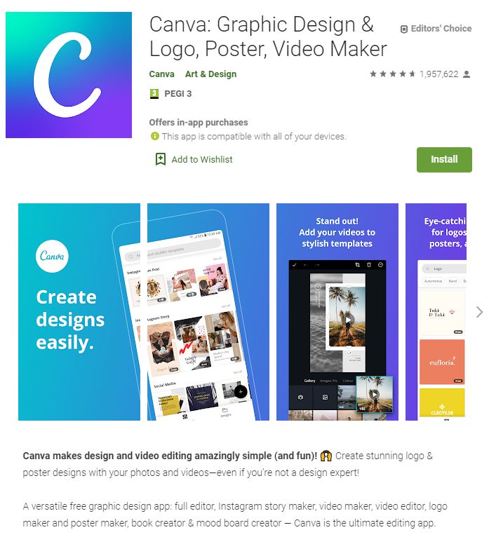 Canva app description