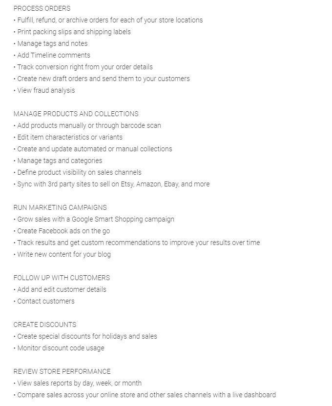 Shopify app description