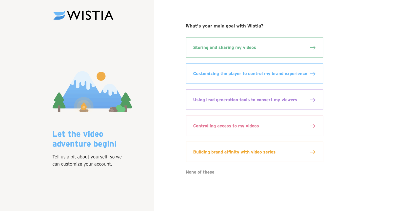 Wistia Onboarding as an example of a saas user onboarding mistake