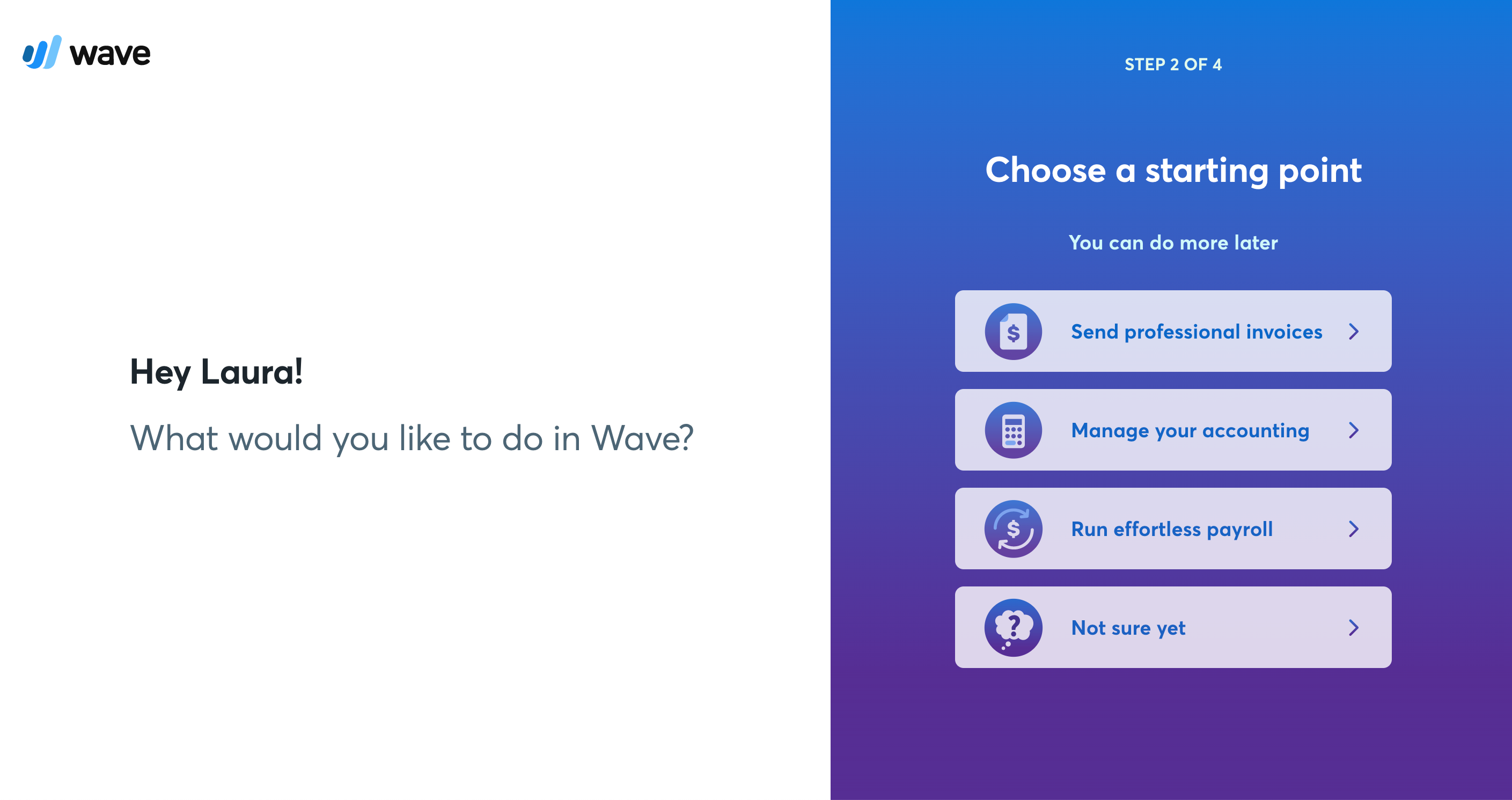 onboarding first step