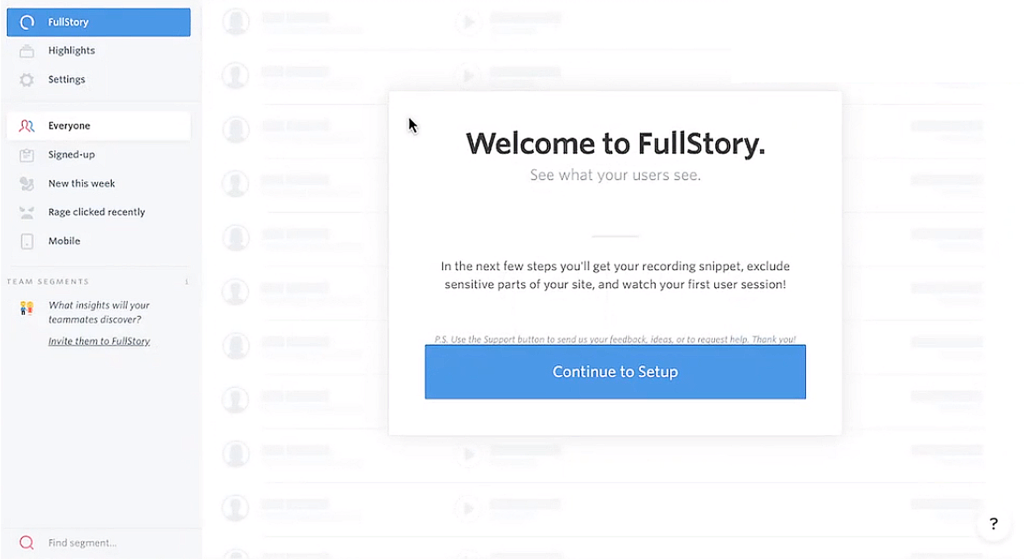 FullStory welcome
