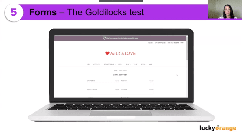 Website forms - Goldilocks Test