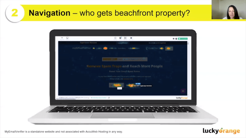 Clicks Heatmap applied to myEmailVerifier