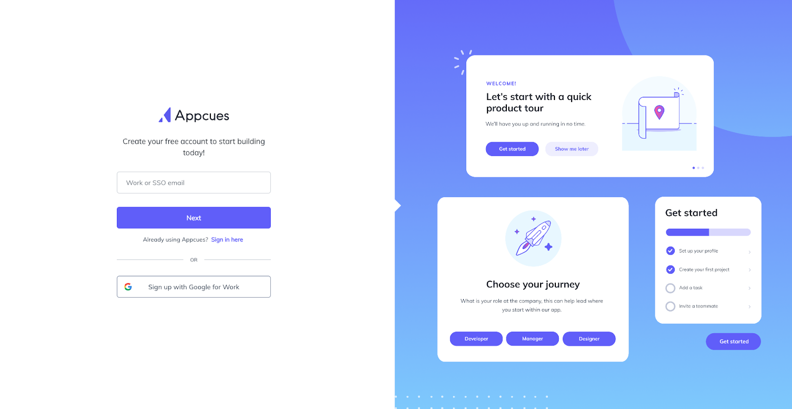 Appcues' Free Trial Registration