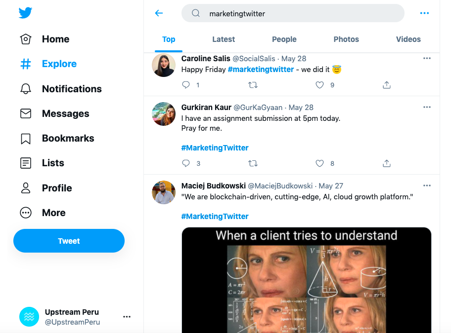 #marketingtwitter hashtag examples