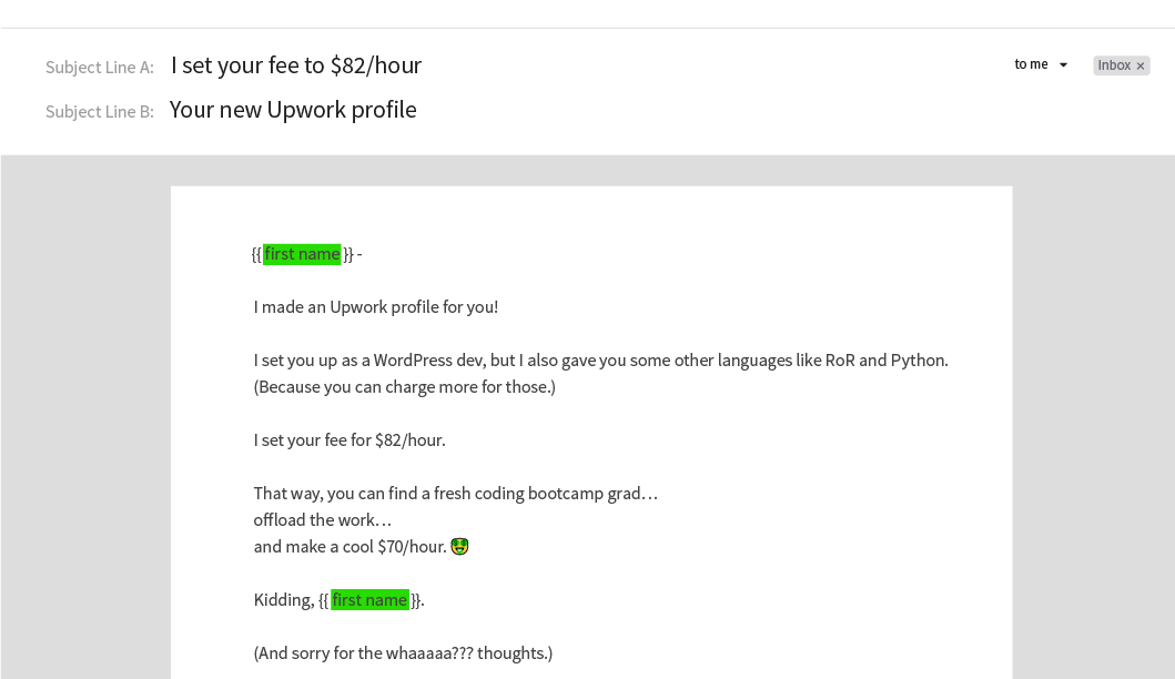 Product Led Cold Email Example