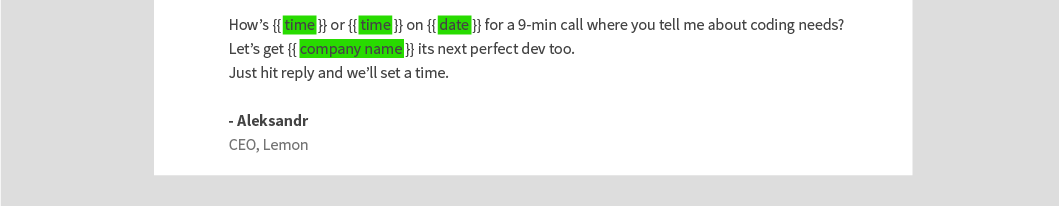 Product Led Cold Email Example