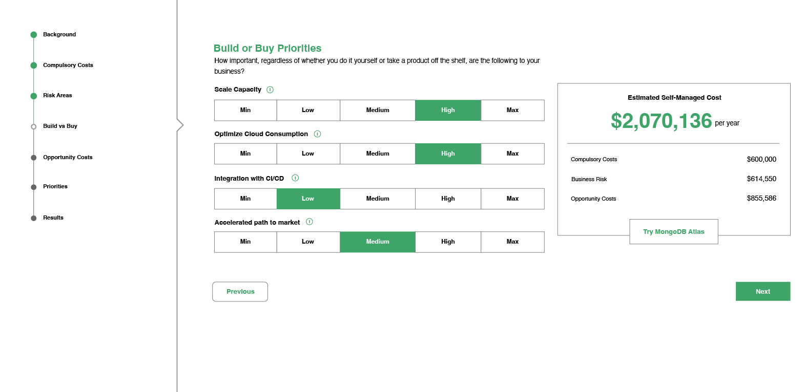 MongoDB decision flow