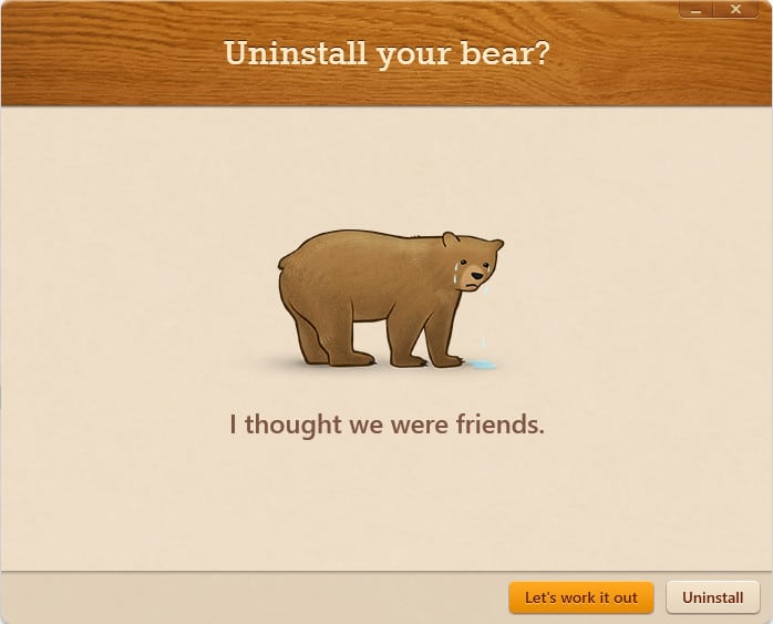 Uninstalling bear