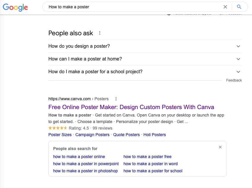 How to make a poster google search result