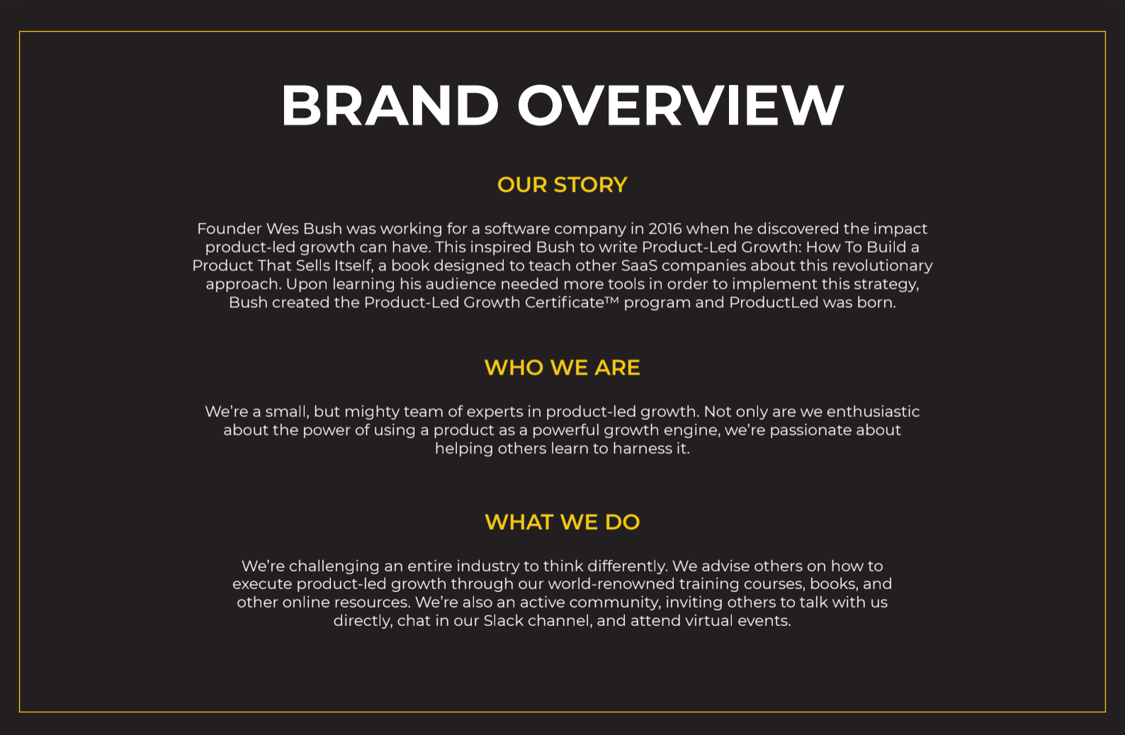 ProductLed brand voice overview