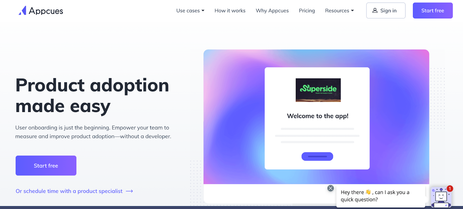 Appcues product tour tool