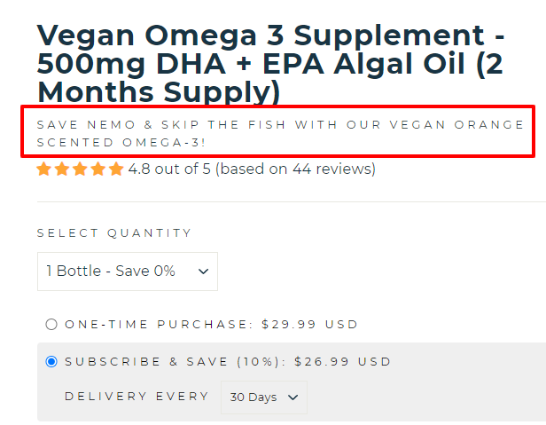 SaaS copywriting by Future Kind, a vegan supplement brand