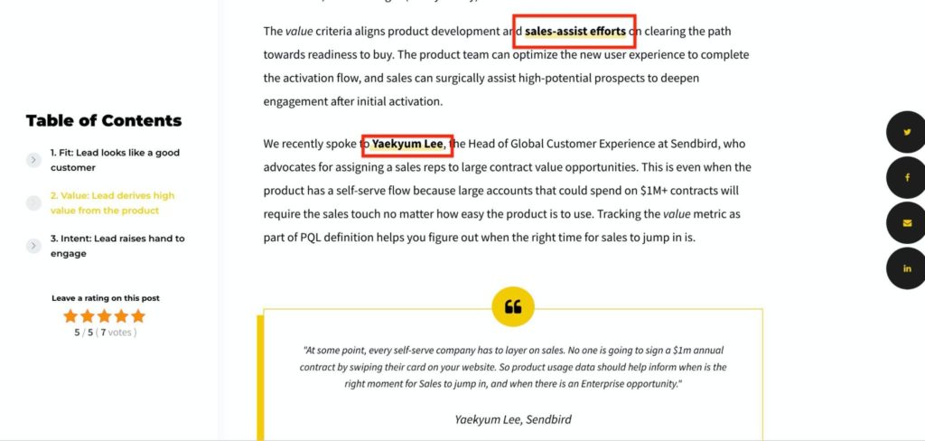 blog internal link for SaaS SEO