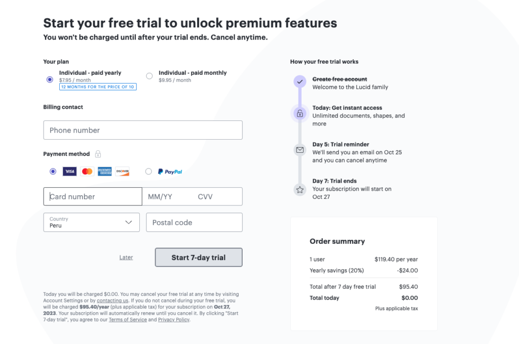 Opt-out free trial model where they ask for your payment information