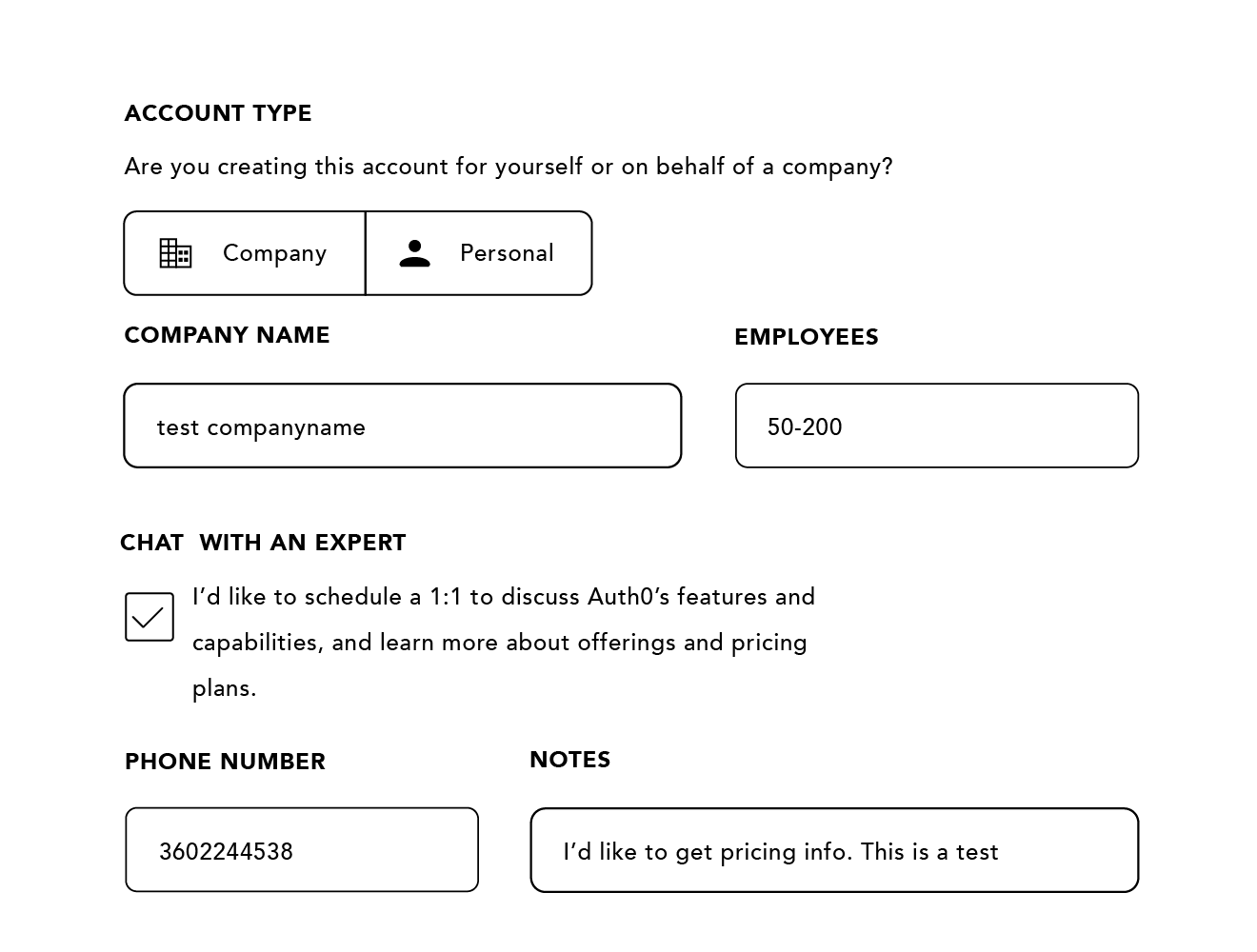 Auth0 request a meeting form for activation rate saas