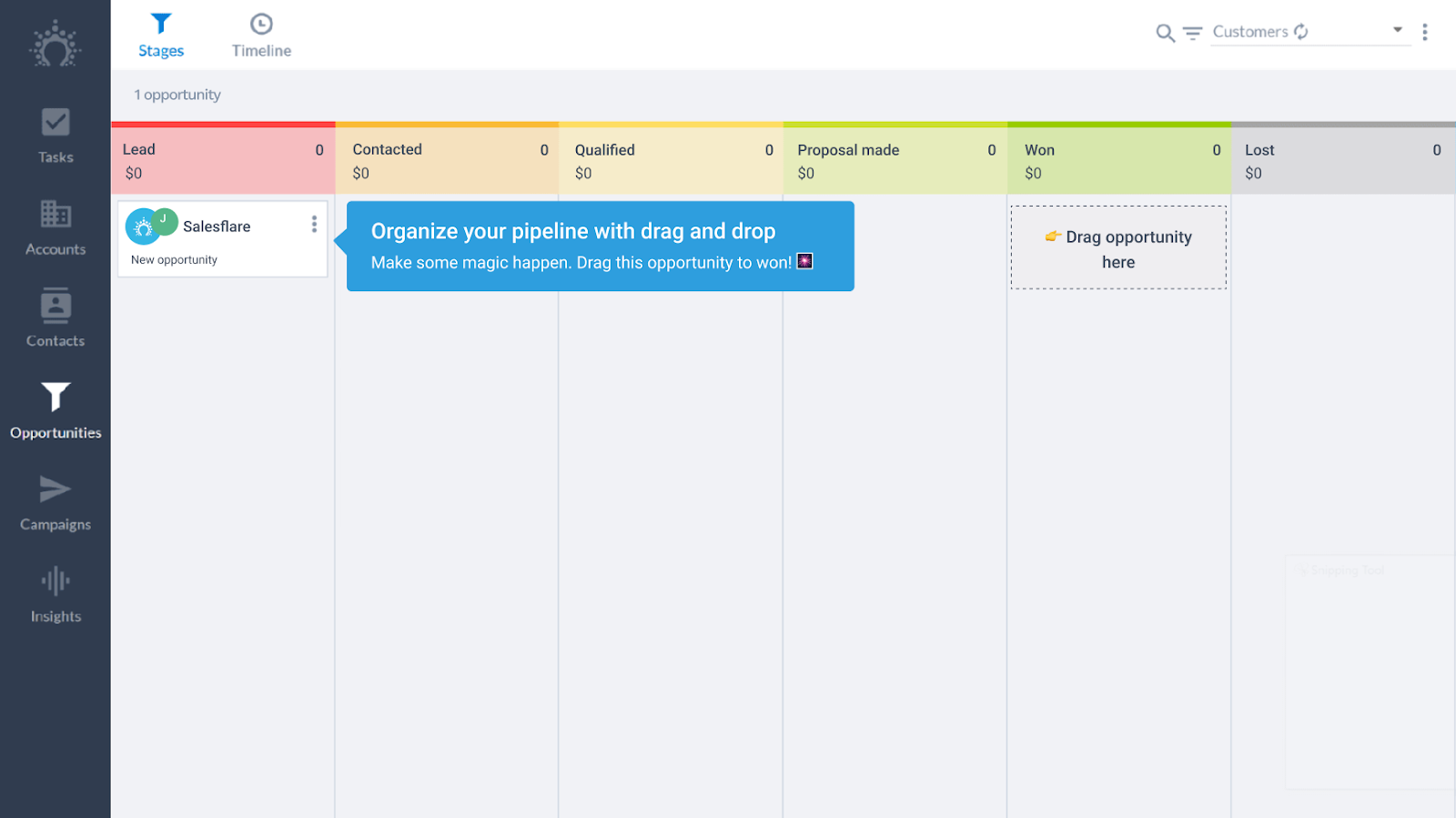Salesflare's Interactive Walkthrough Example