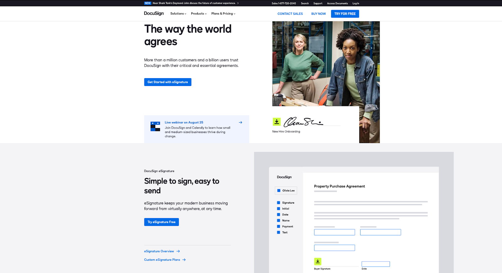DocuSign webpage