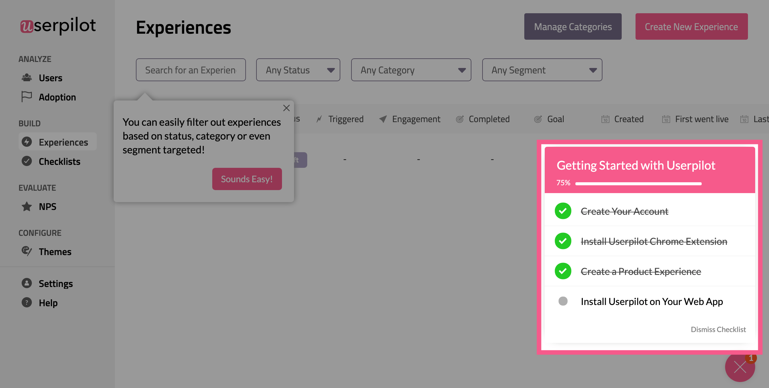 Userpilot User Onboarding Checklist