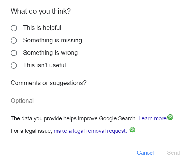 Google's satisfaction surveys