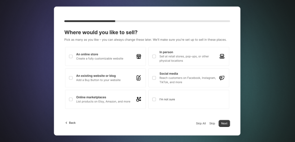 shopify onboarding survey