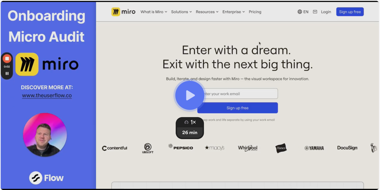 Loom recording of an onboarding audit