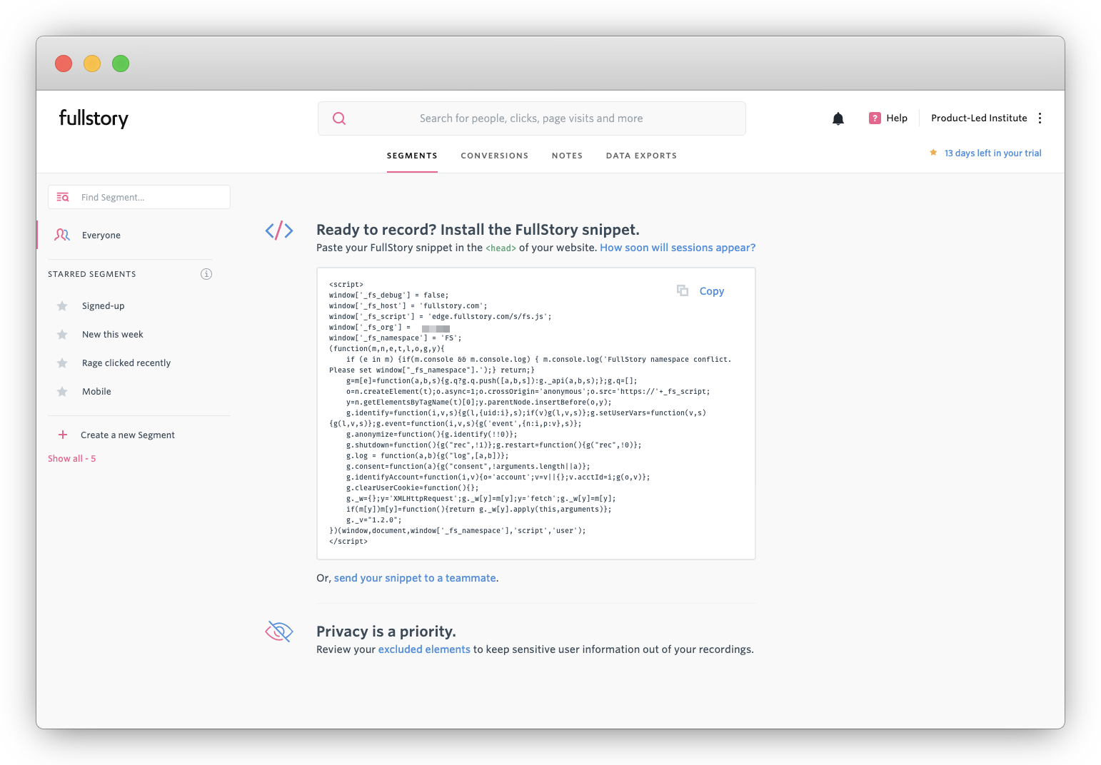 First product experience
