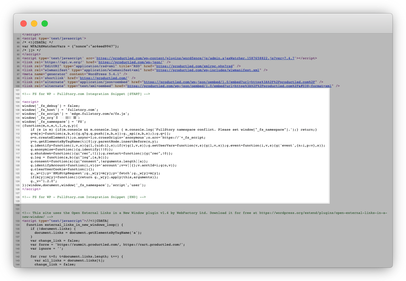 Adding code to productled.com