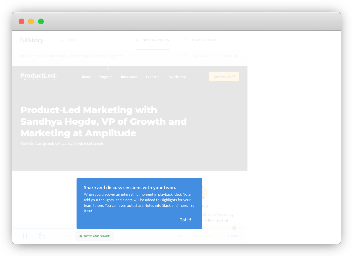 Share and discuss sessions
