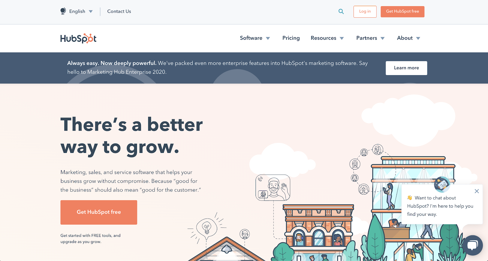 Hubspot's home page