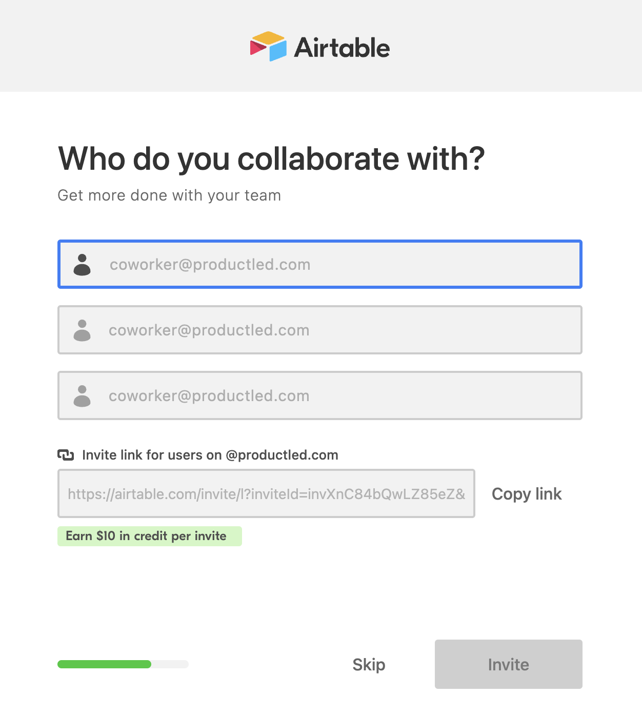 Airtable onboarding flow