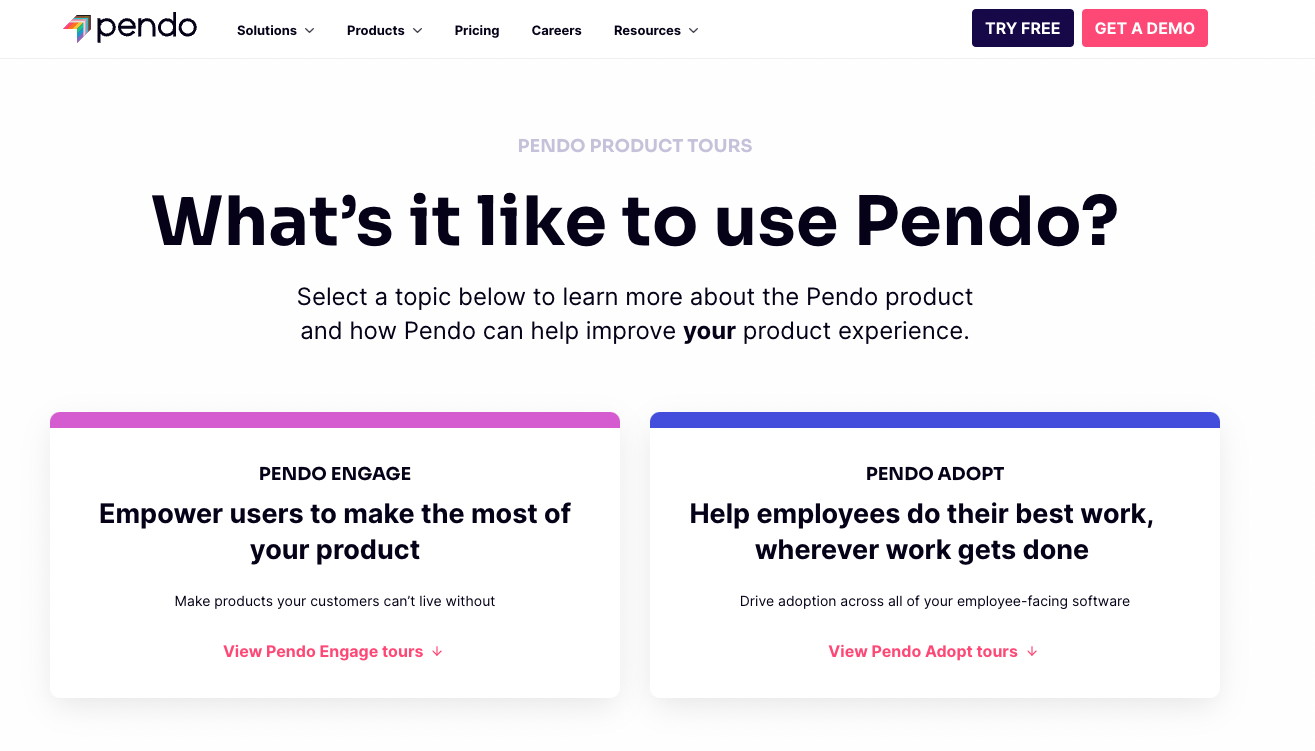 Pendo product tours