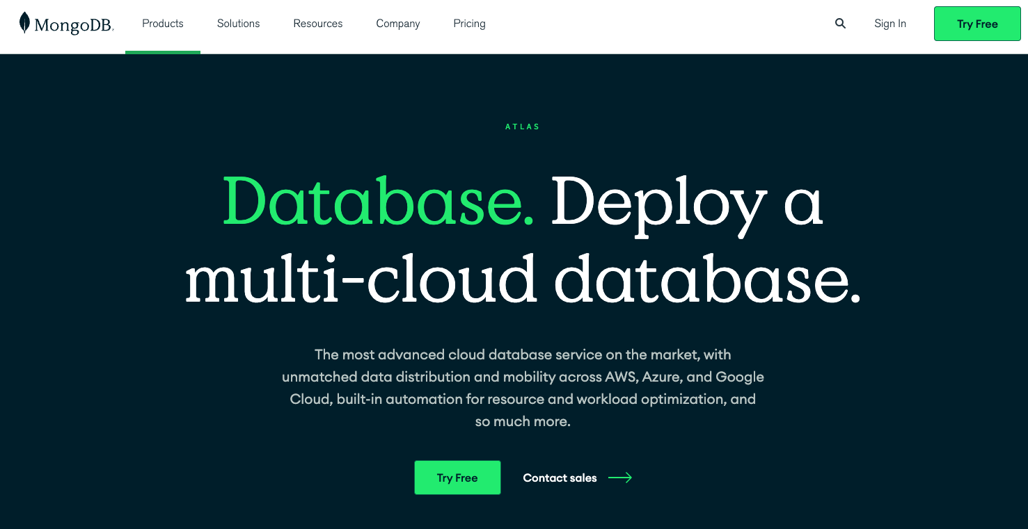 MongoDB homepage