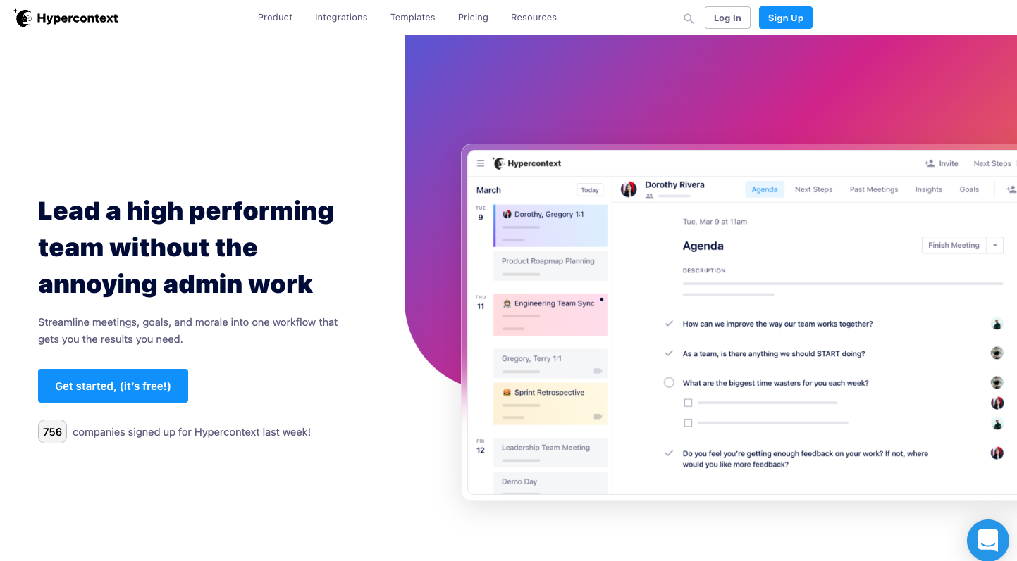 Hypercontext landing page