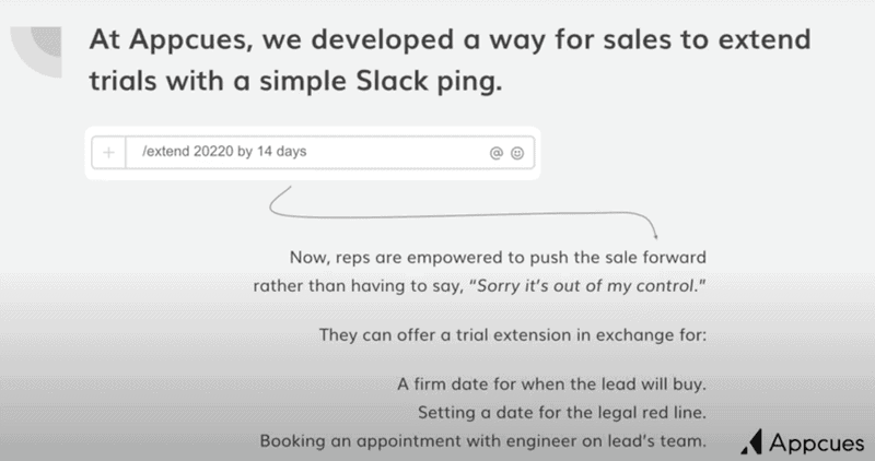 extending sales with a Slack ping