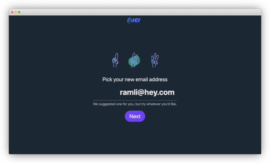 Hey's signup flow