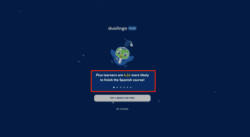 Duolingo as a best user onboarding example for their statistics