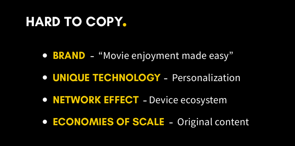 breakdown of the reasons why Netflix is hard to copy