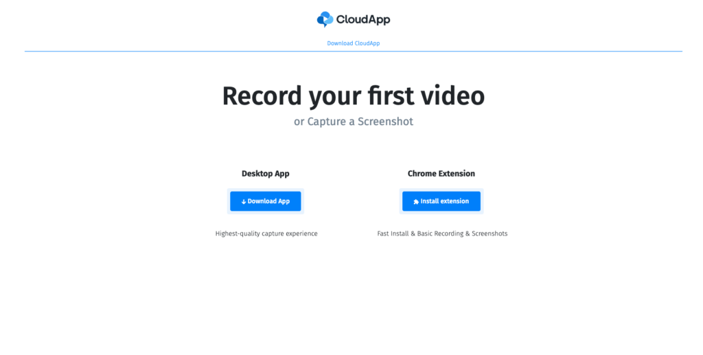 Record your first video in CloudApp