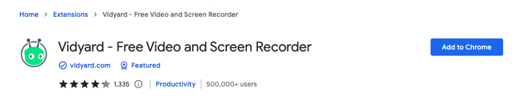 Vidyard - Free Video and Screen Recorder Chrome Extension
