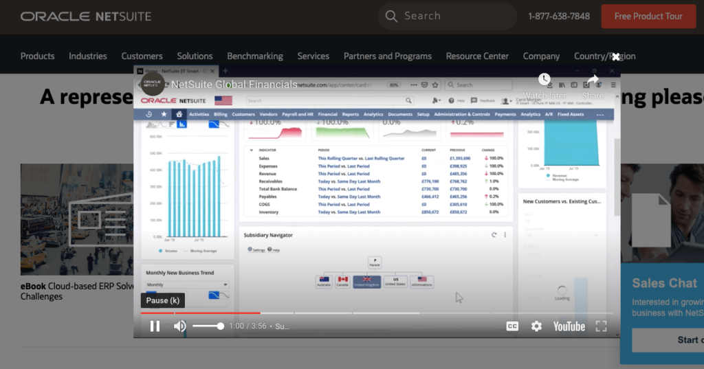 Oracle Netsuite: Product Tour YouTube Videos