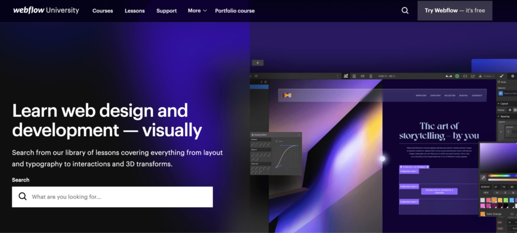 Webflow University: Learn web design and development — visually