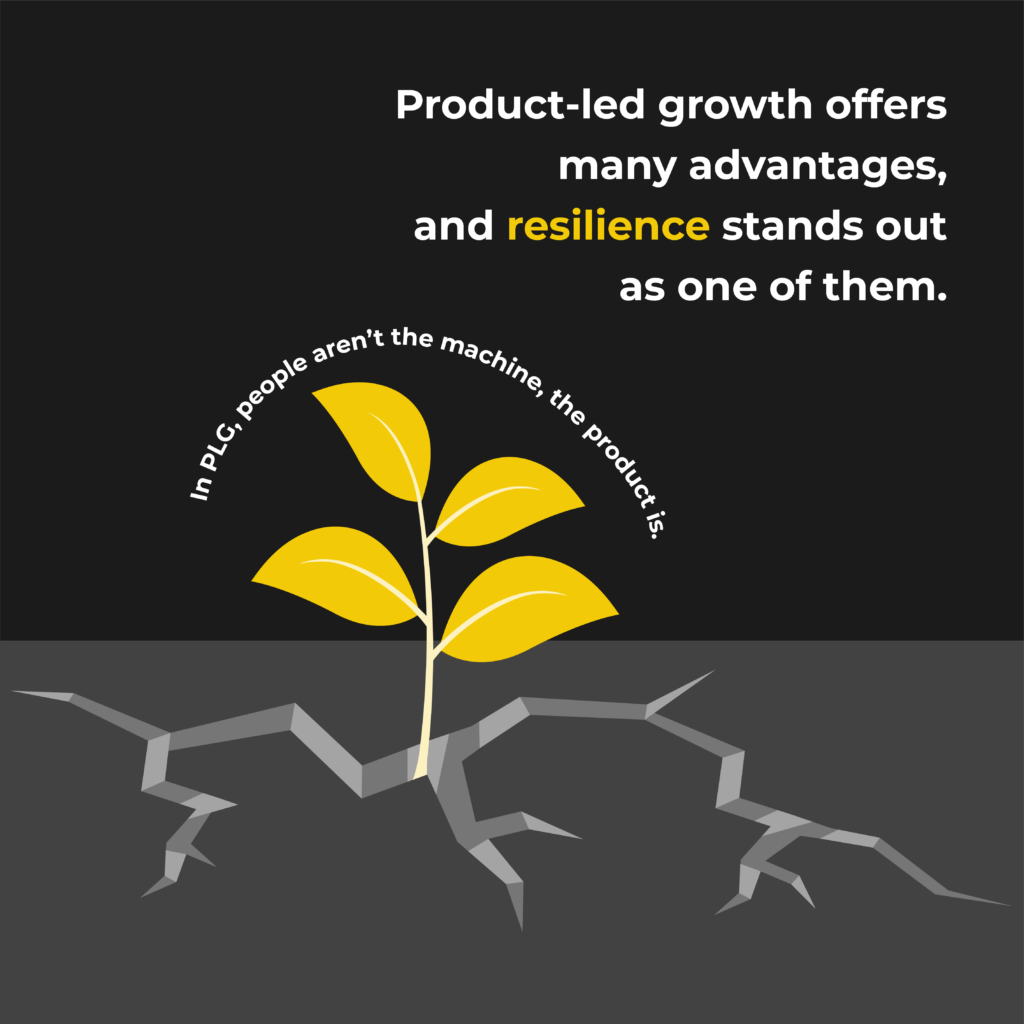 Product-led growth quote about the often forgotten power of resilience. 